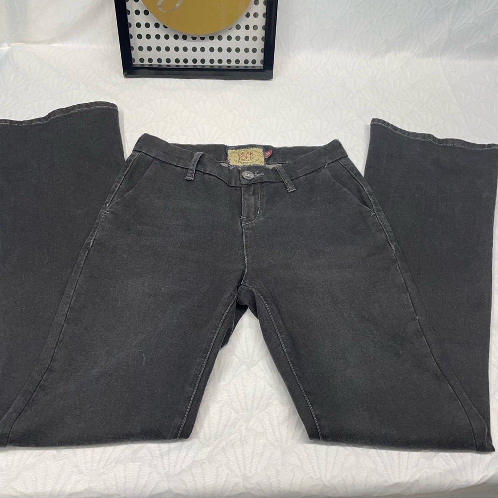Dear John Women’s Super Flare 9” Black Vintage Jeans Size 25 Bootcut Grunge